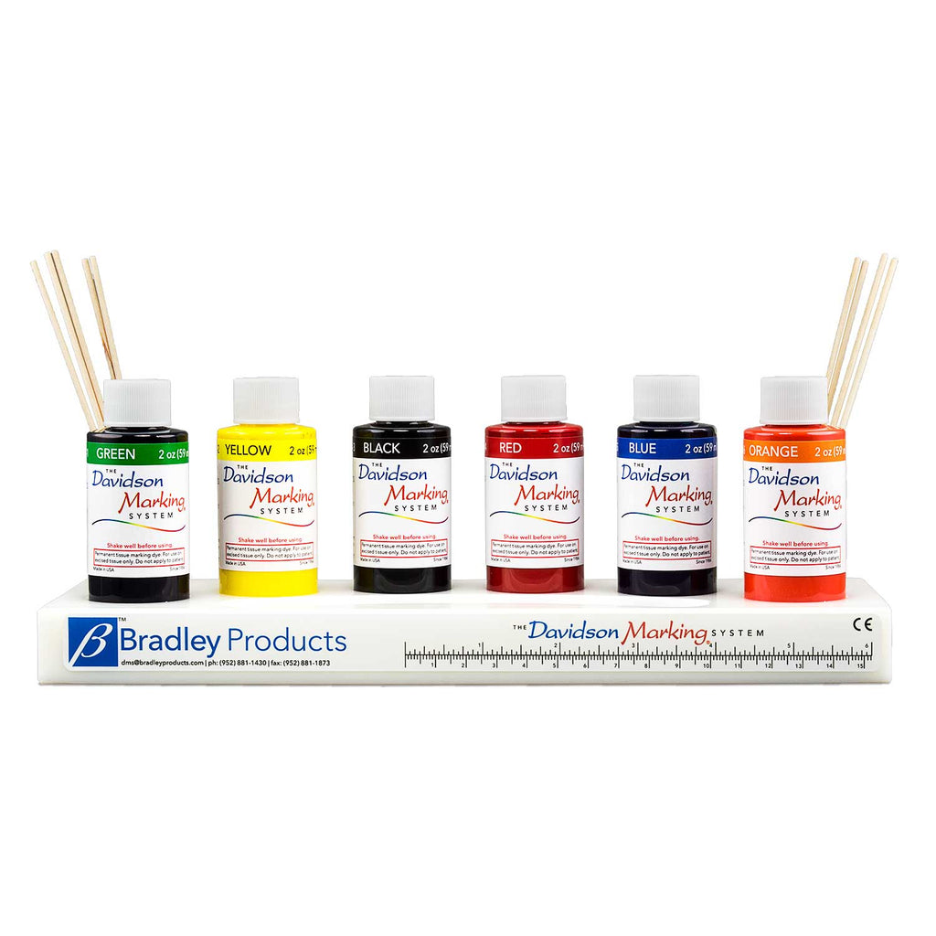 6 color tissue marking dye kit - plastic tray