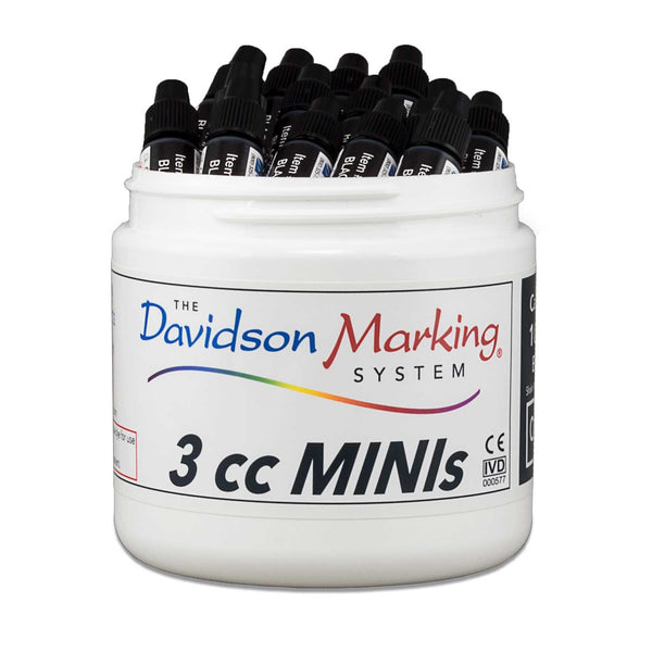 3cc bottles tissue marking dye - black, 40 count
