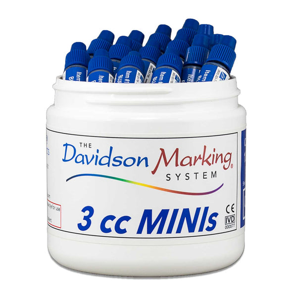 3cc bottles tissue marking dye - blue, 40 count