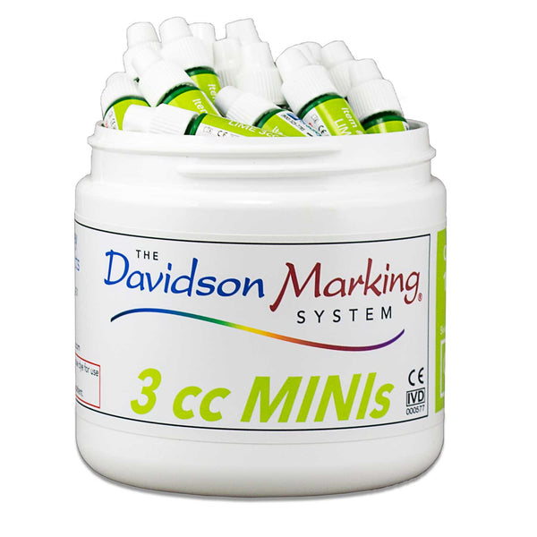 3cc bottles tissue marking dye - lime, 40 count