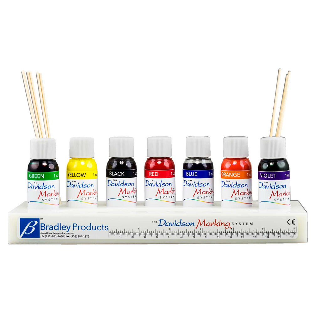 7 color tissue marking dye kit - 1oz bottles, plastic tray