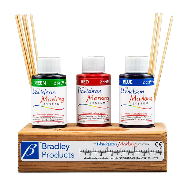 tissue marking dye 3 color kit - wood tray
